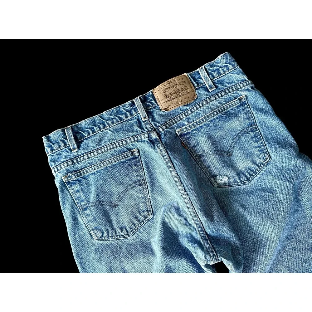Vintage 90s Orange Tab Levi's 505 Straight Leg Denim Jeans 32.5x31 Medium Wash